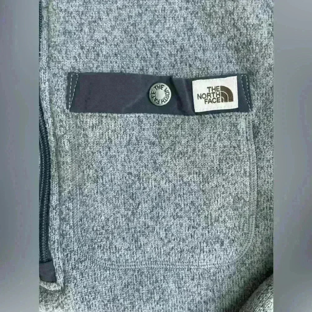 The North Face Gordon Lyons Men’s 1/4 Quarter Zip Knit Woven Sweater Gray S - Picture 7 of 15